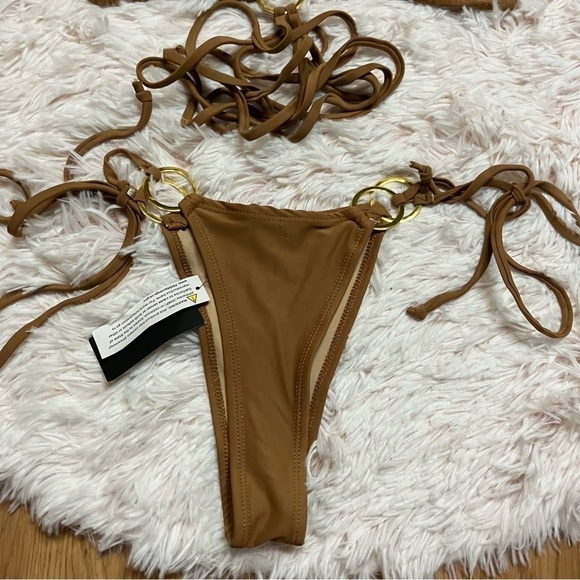 FORPLAY Saint Kitts Triangle Bikini Tie Set in Mocha Brown - Picture 10 of 13